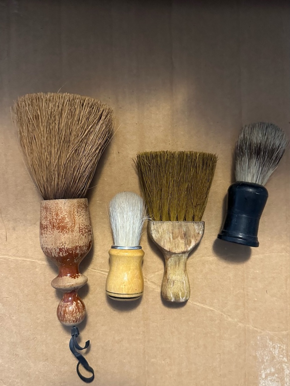 Vintage grooming and shaving brushes set of 4